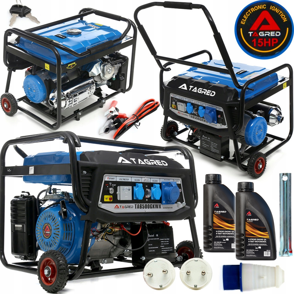 Jednofázový benzínový generátor Tagred 6500 W